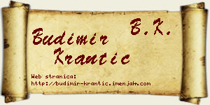 Budimir Krantić vizit kartica
